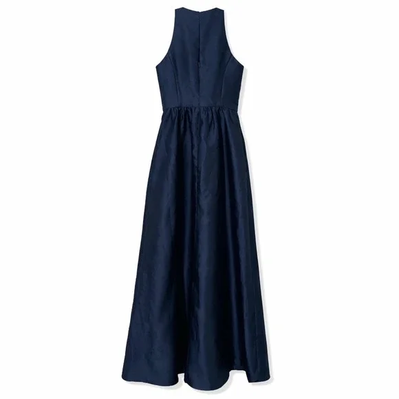 Alfred Sung Navy Formal Dress Size 0 Sleeveless A-Line Bridesmaid Wedding Guest - Picture 2 of 7